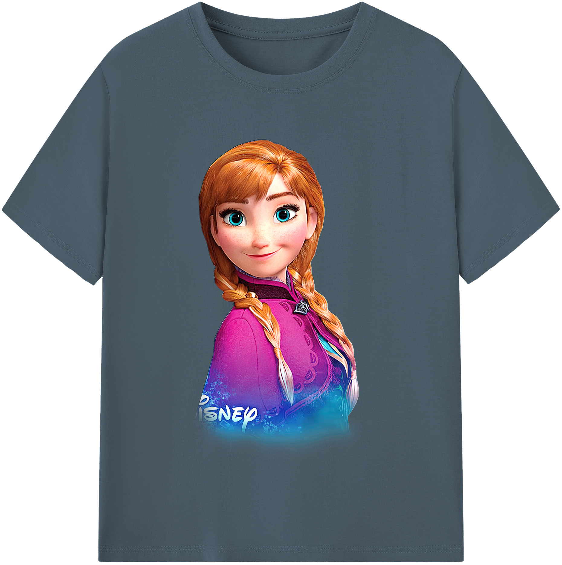 （画像用） アナと雪の女王 アンナ エルサ Frozen Anna Elsa 綿100％半袖Tシャツ（フロントプリント）